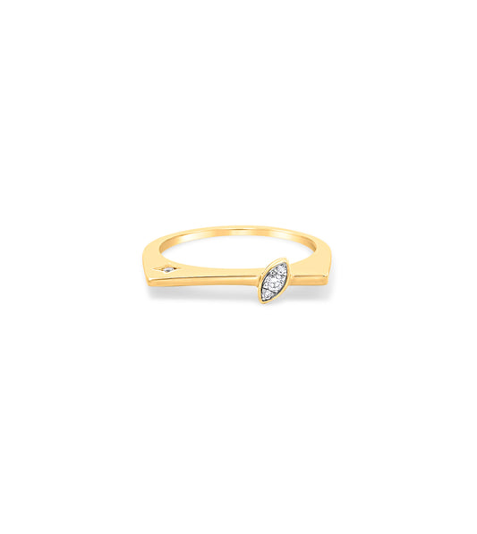 Diamond Flat Square Marquise Ring