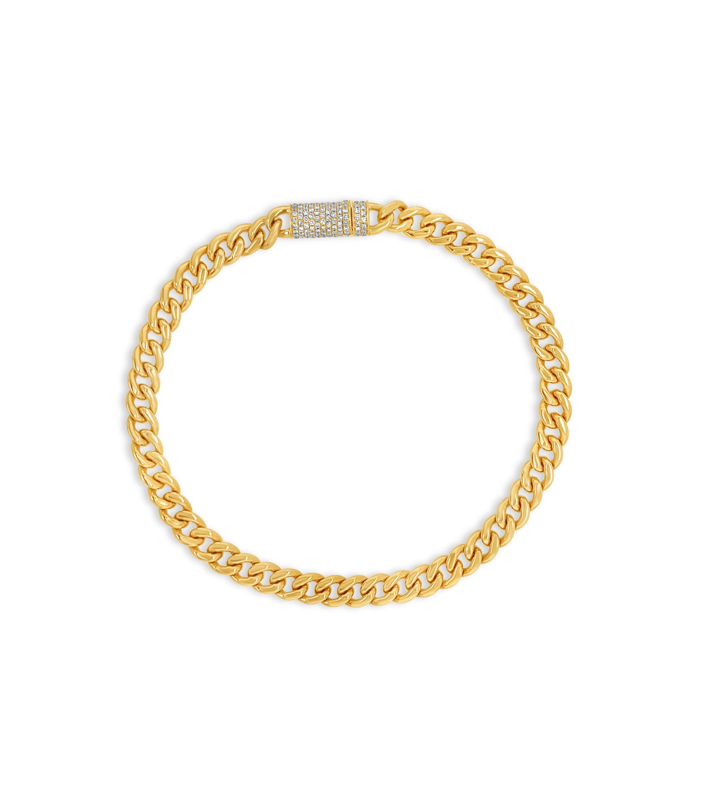 Diamond Lock Cuban Chain Bracelet