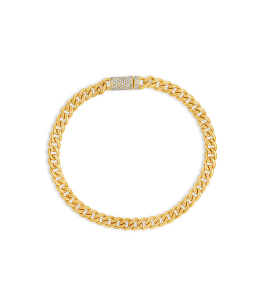 Diamond Lock Cuban Chain Bracelet