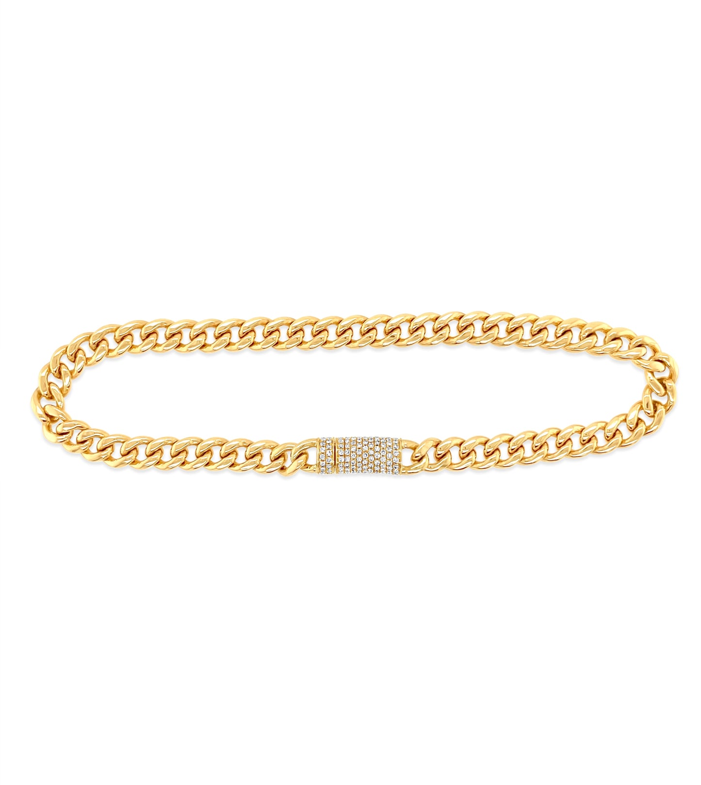 Diamond Lock Cuban Chain Bracelet