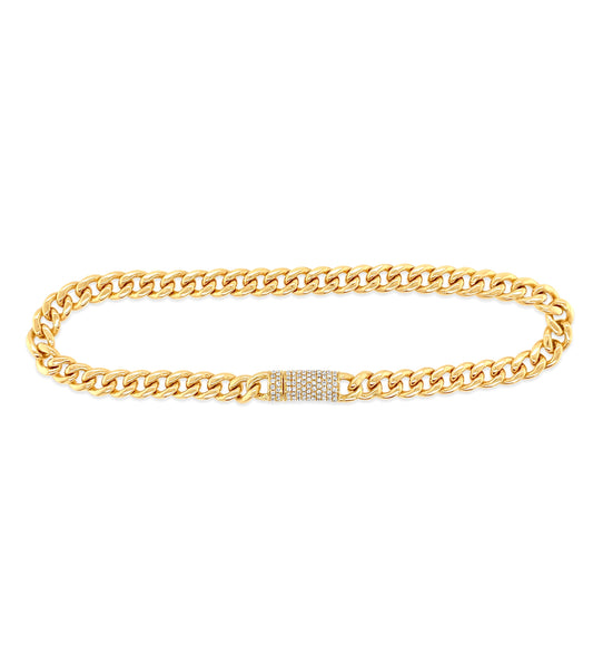 Diamond Lock Cuban Chain Bracelet