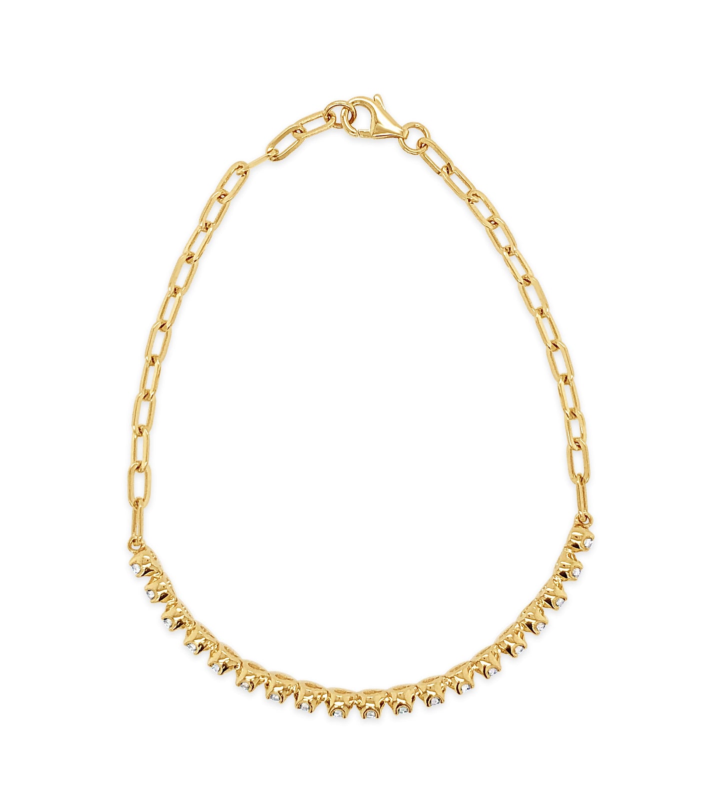 Diamond Paperclip Tennis Bracelet
