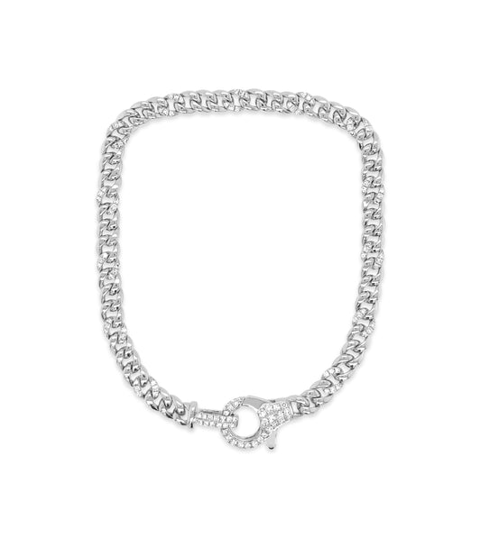 Diamond Lobster Cuban Link Chain Bracelet
