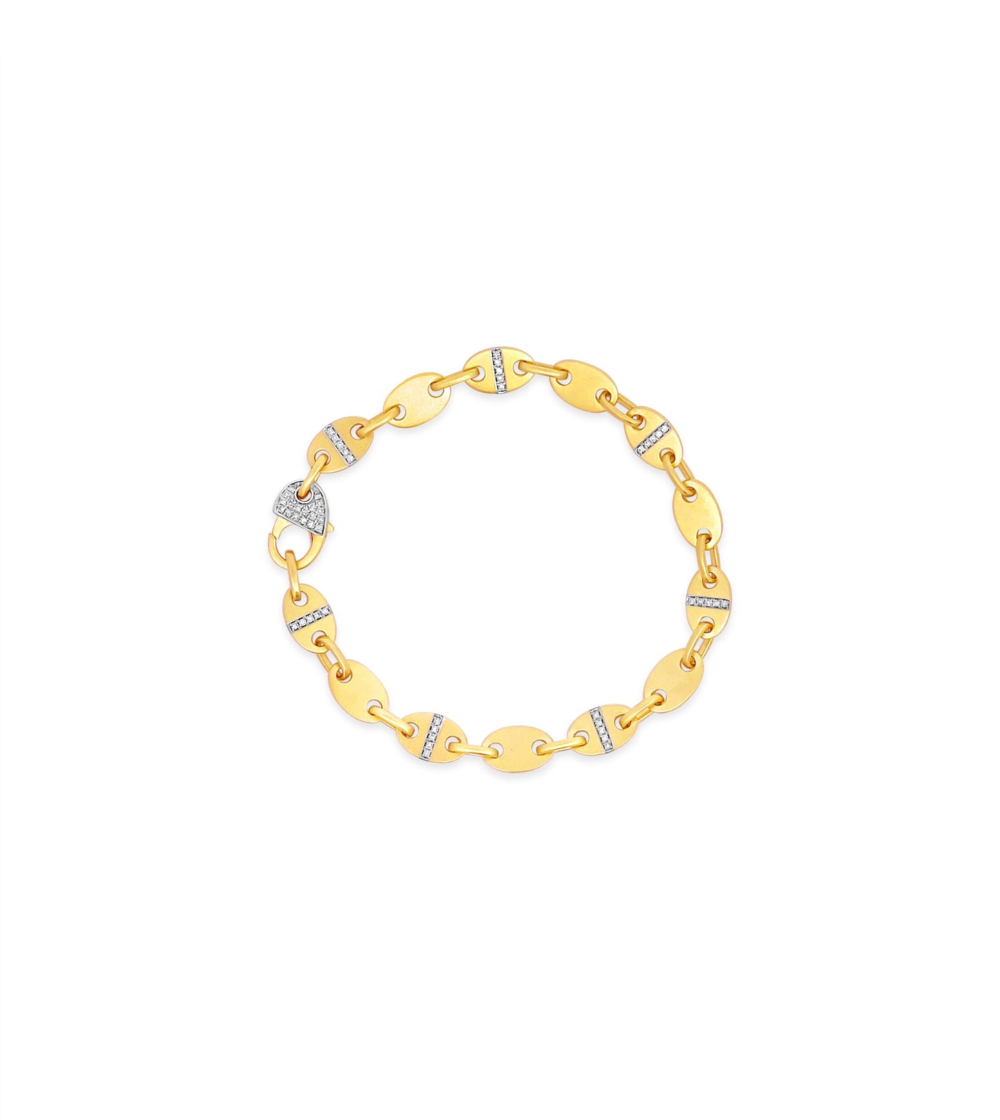 Diamond Oval Link Bracelet