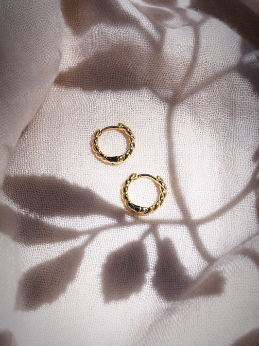 Twisted Small Hoop Earrings - Olina