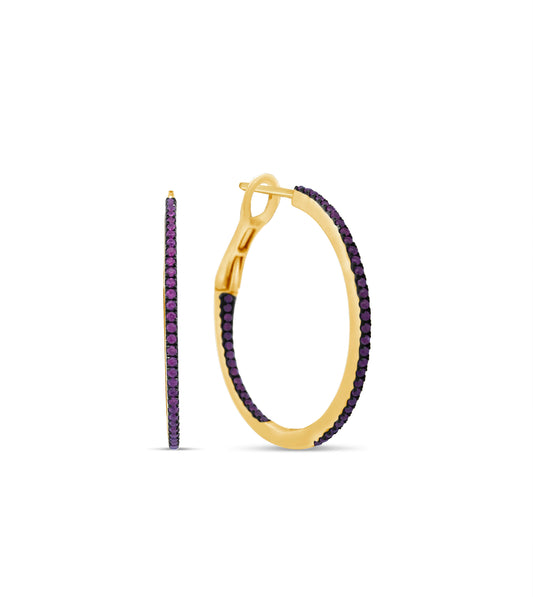Ruby Slim Hoop Earring