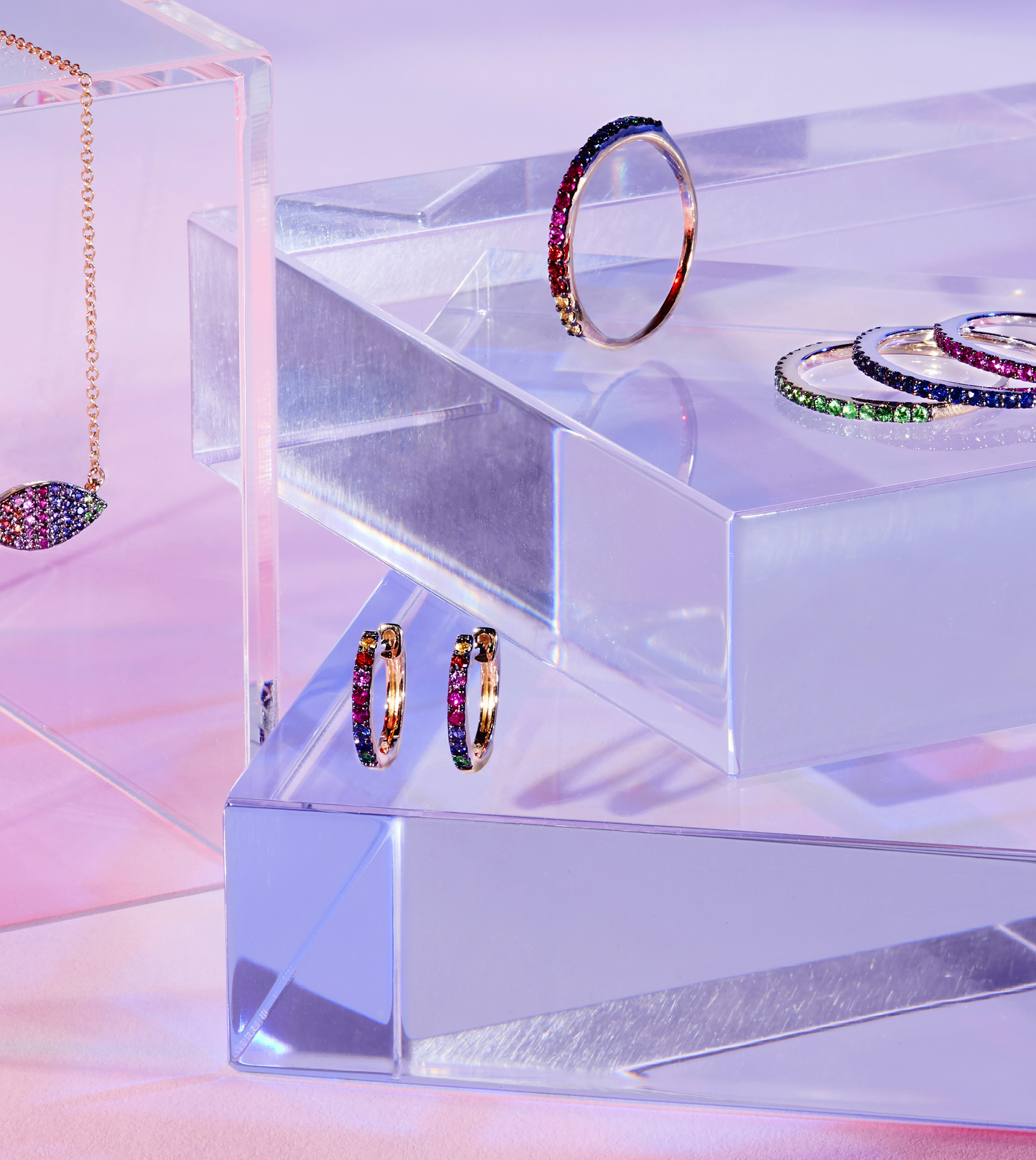 Rainbow Huggie Earring