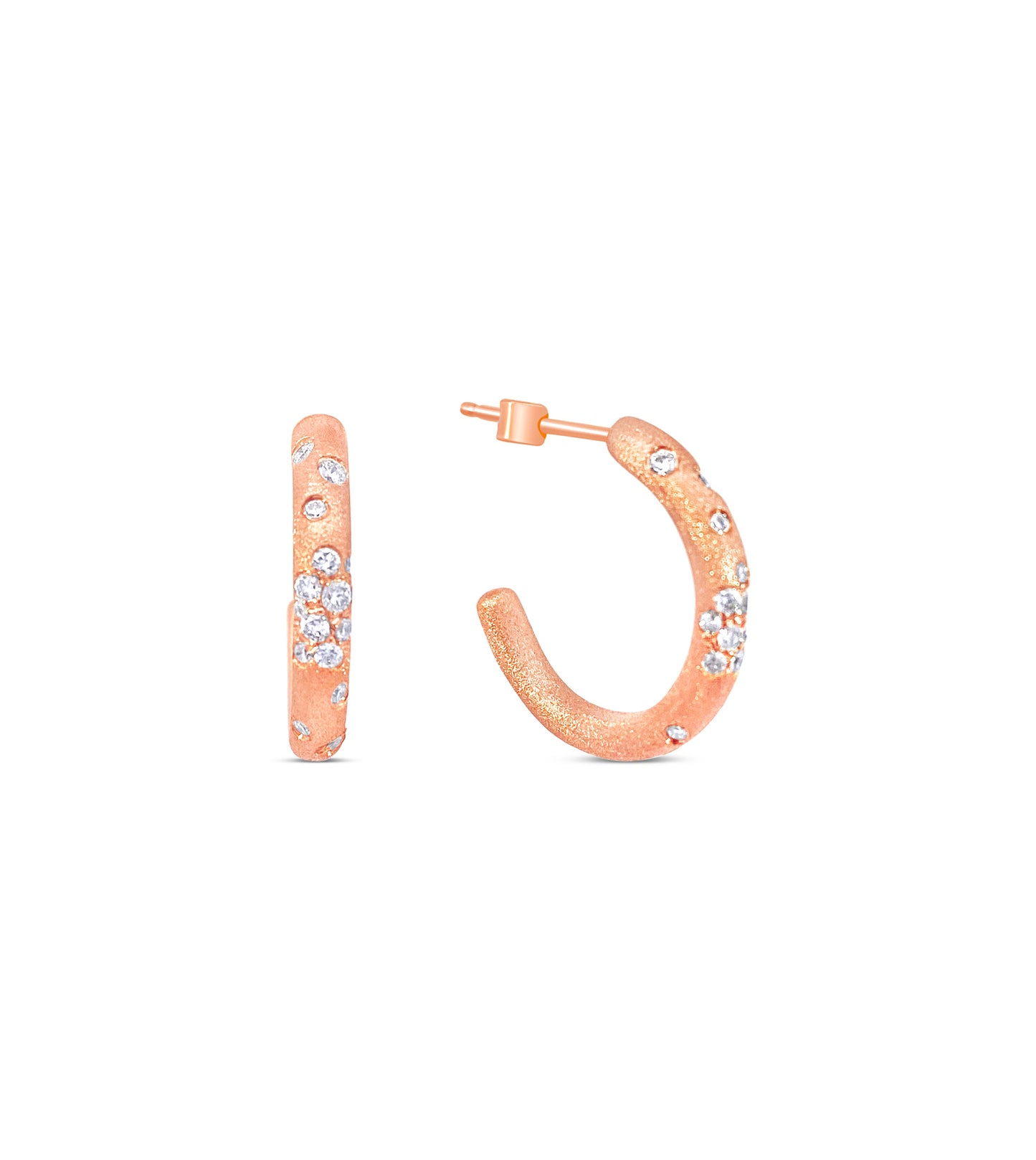 Diamond Celestial J Hoop Earrings