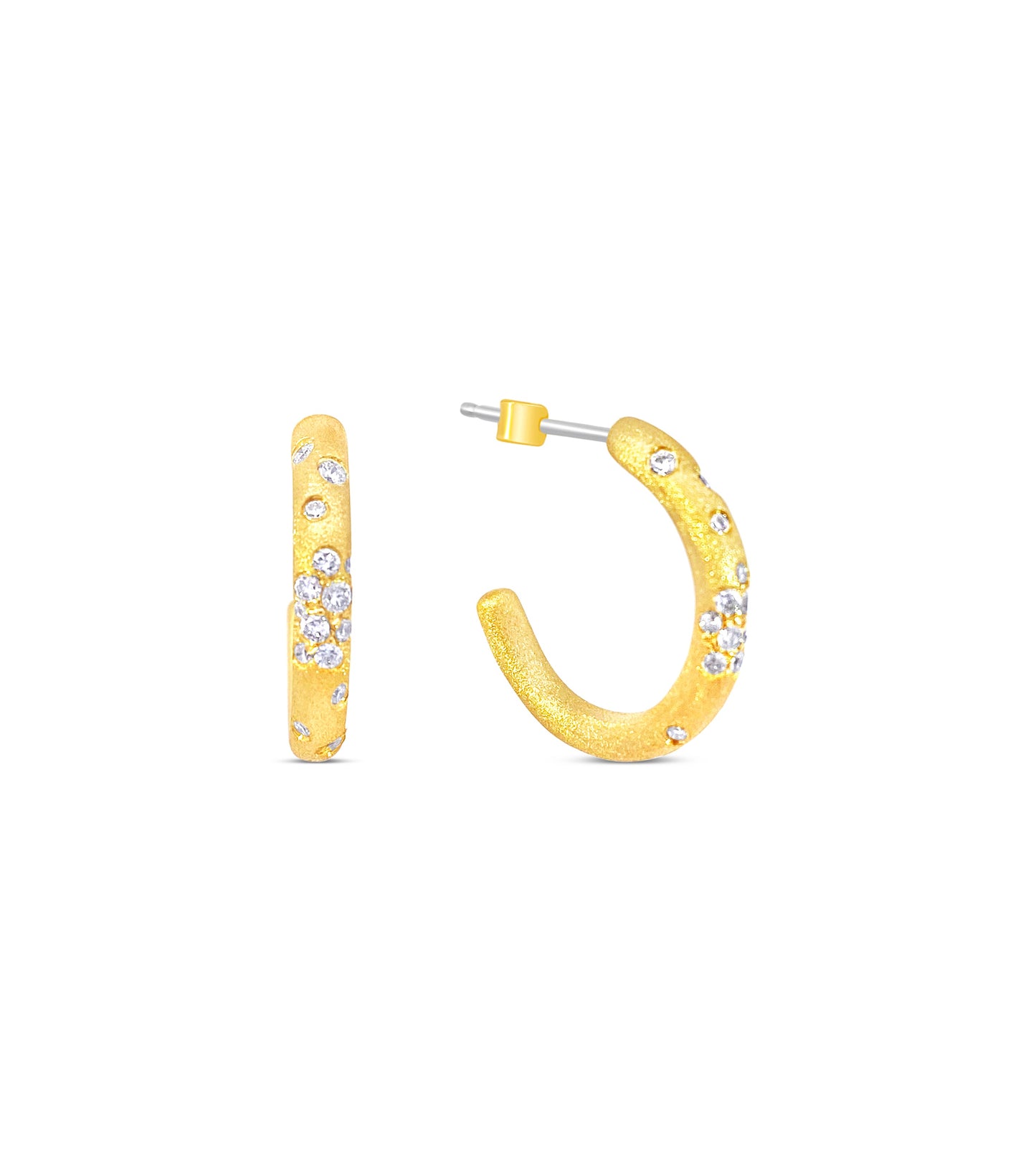 Diamond Celestial J Hoop Earrings