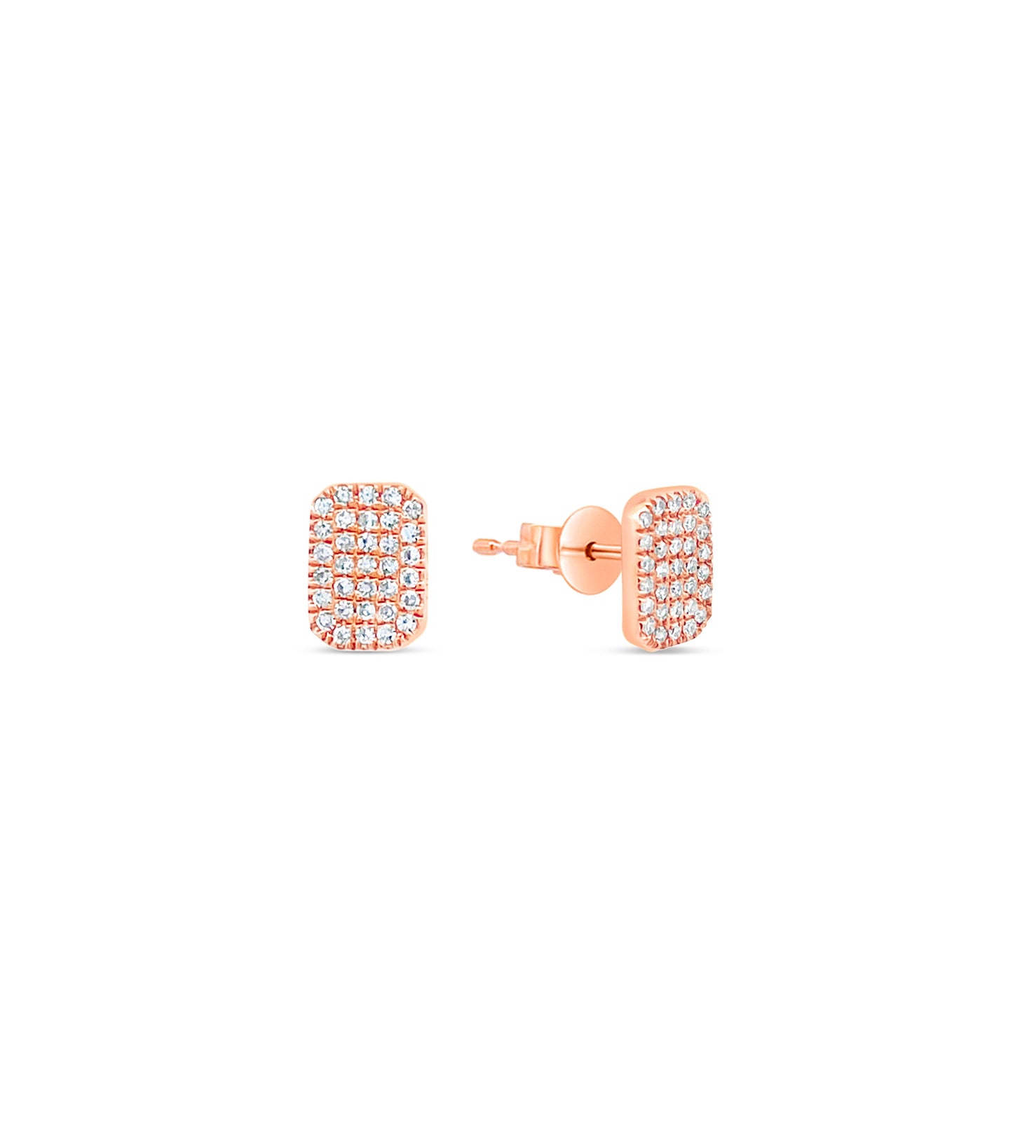 Diamond Rectangle Stud Earring