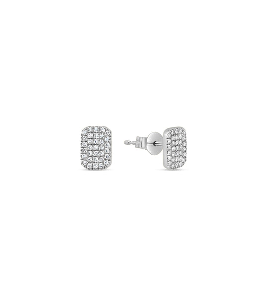 Diamond Rectangle Stud Earring