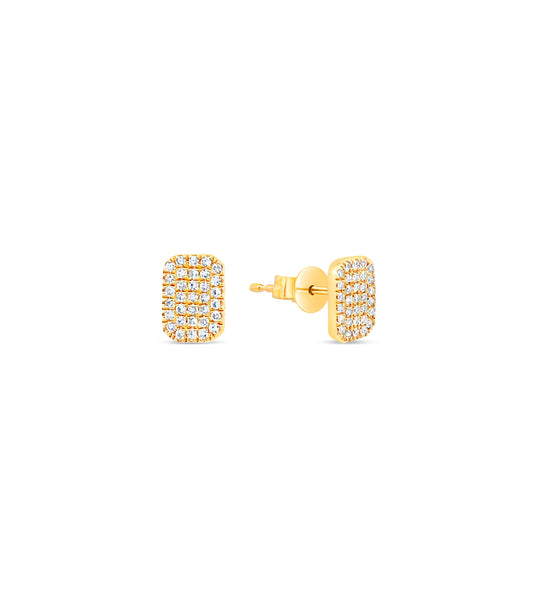 Diamond Rectangle Stud Earring