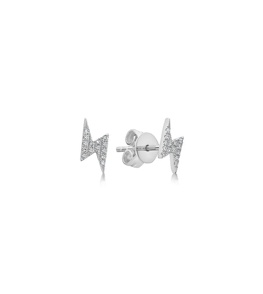Diamond Lightning Bolt Stud Earring