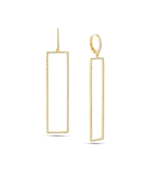 Diamond Jumbo Rectangle Earring
