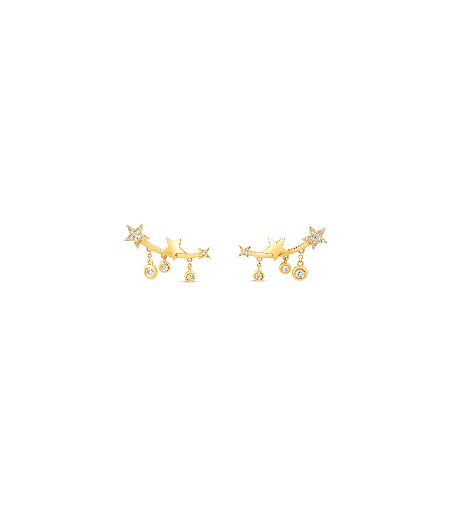 Diamond Star Charm Ear Climbers