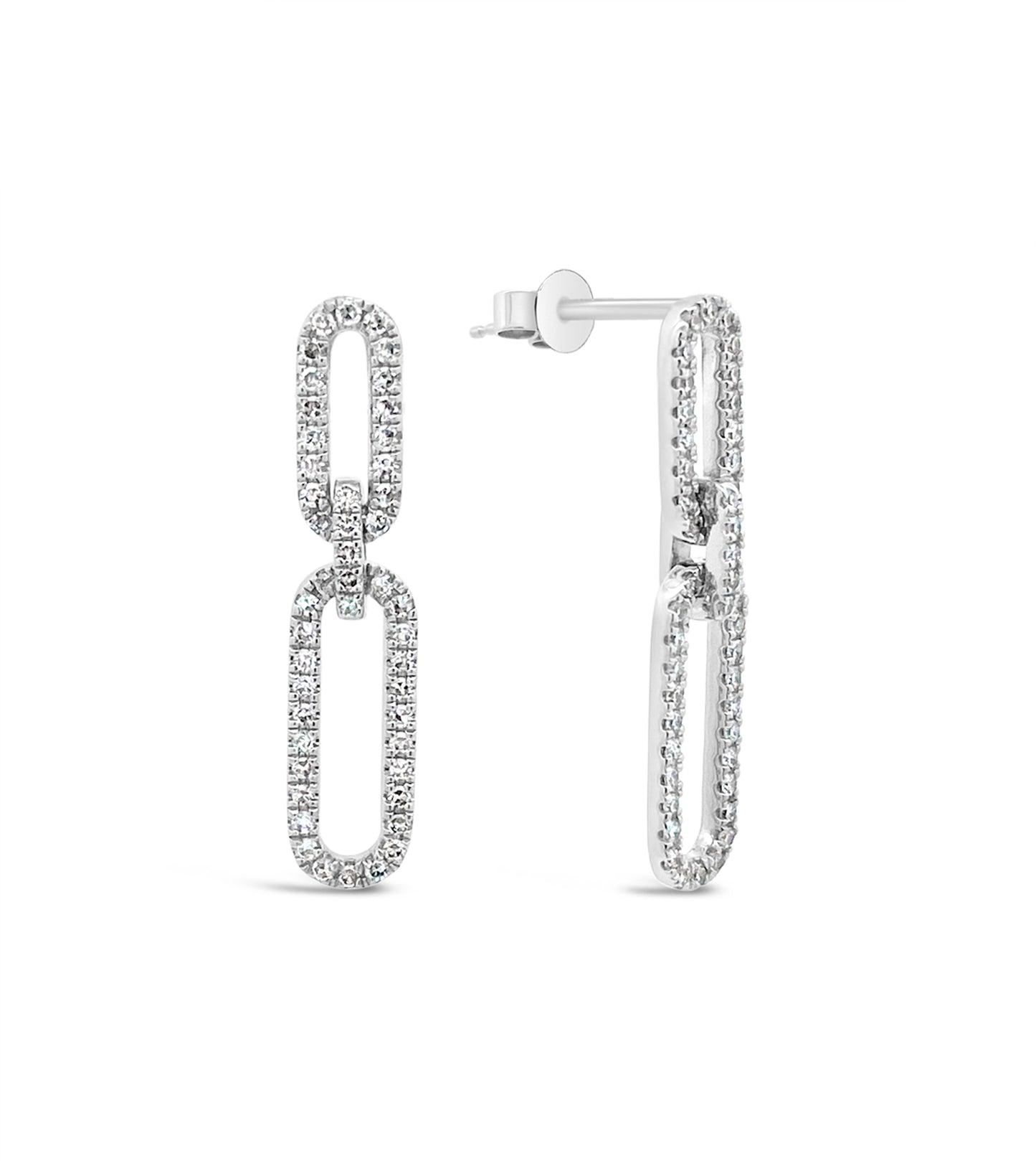 Diamond Paperclip Earring