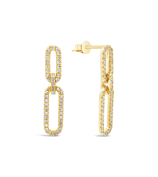 Diamond Paperclip Earring