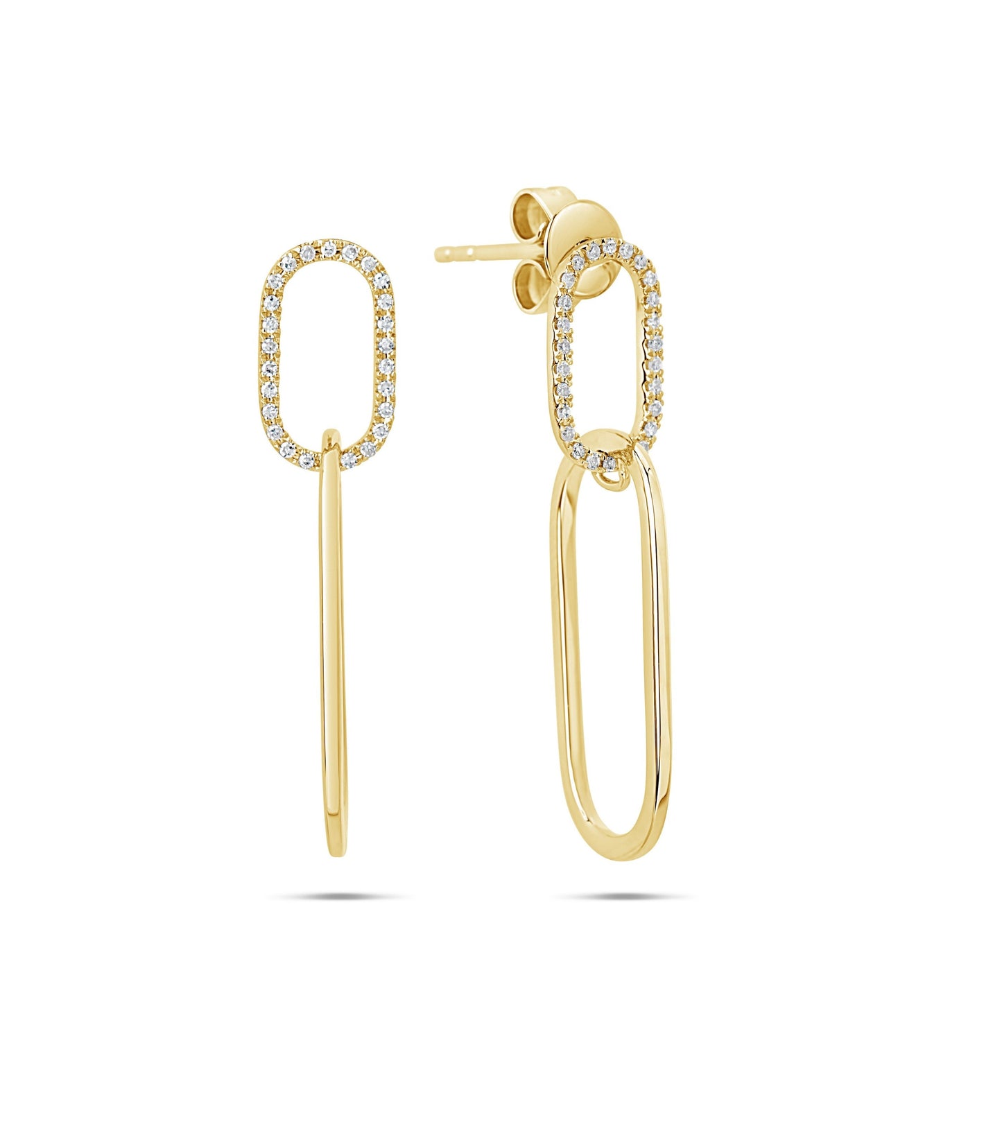 Diamond Paperclip Link Earring