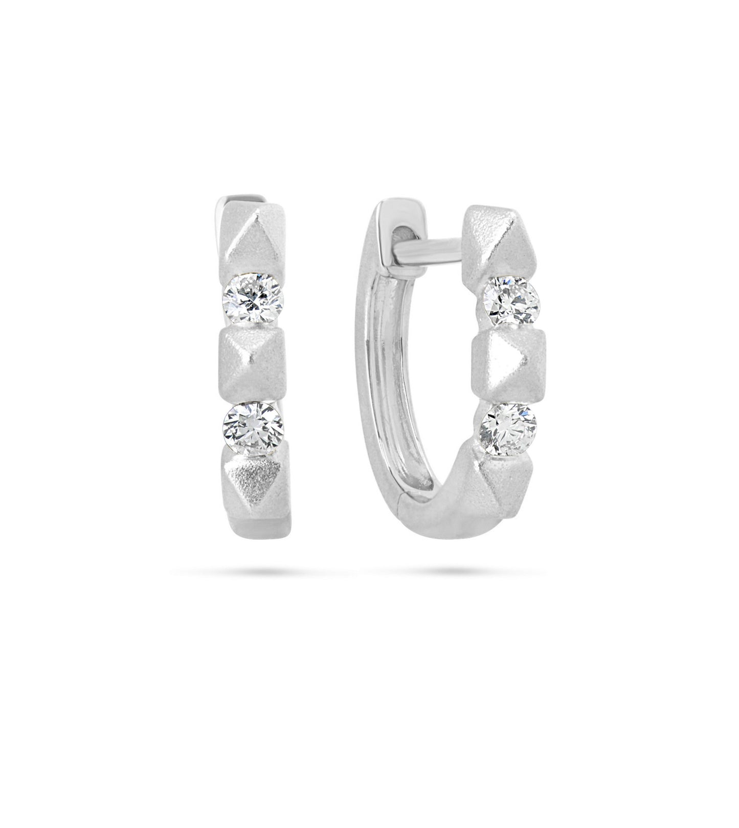 Diamond Spike Huggie Earring