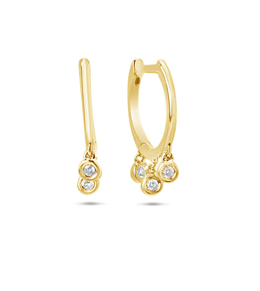 Diamond Charm Huggie Earring