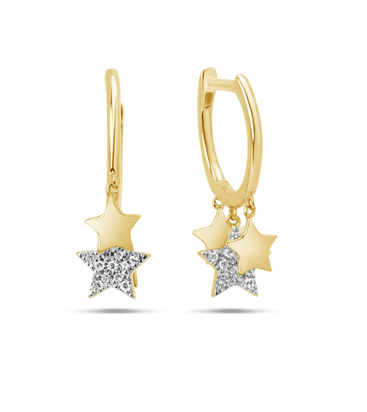 Diamond Star Charm Huggie Earring