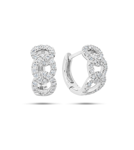 Diamond Curb Link Huggie Earring