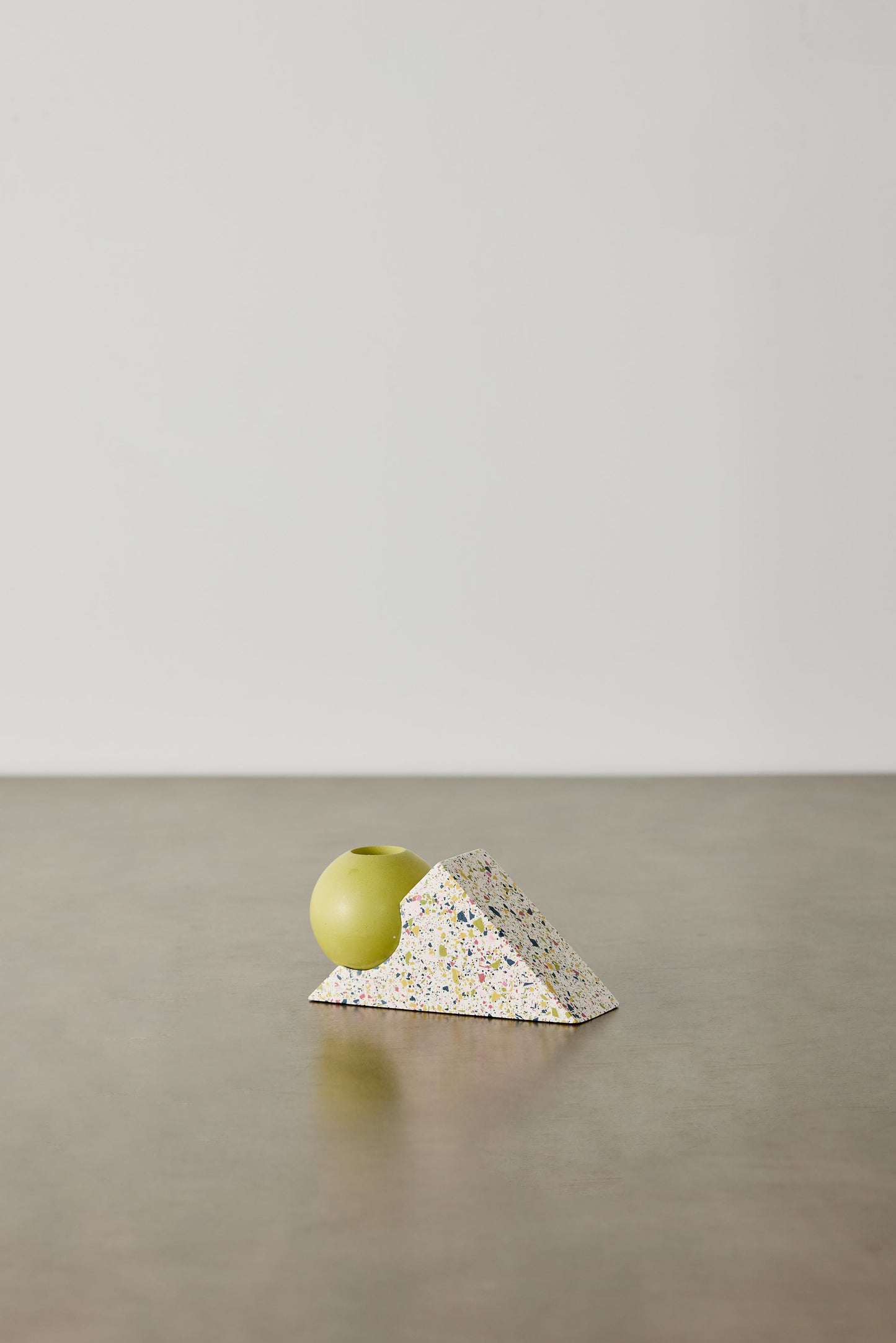Equilibrium Bright Green & Pink Terrazzo Taper Candle Holder