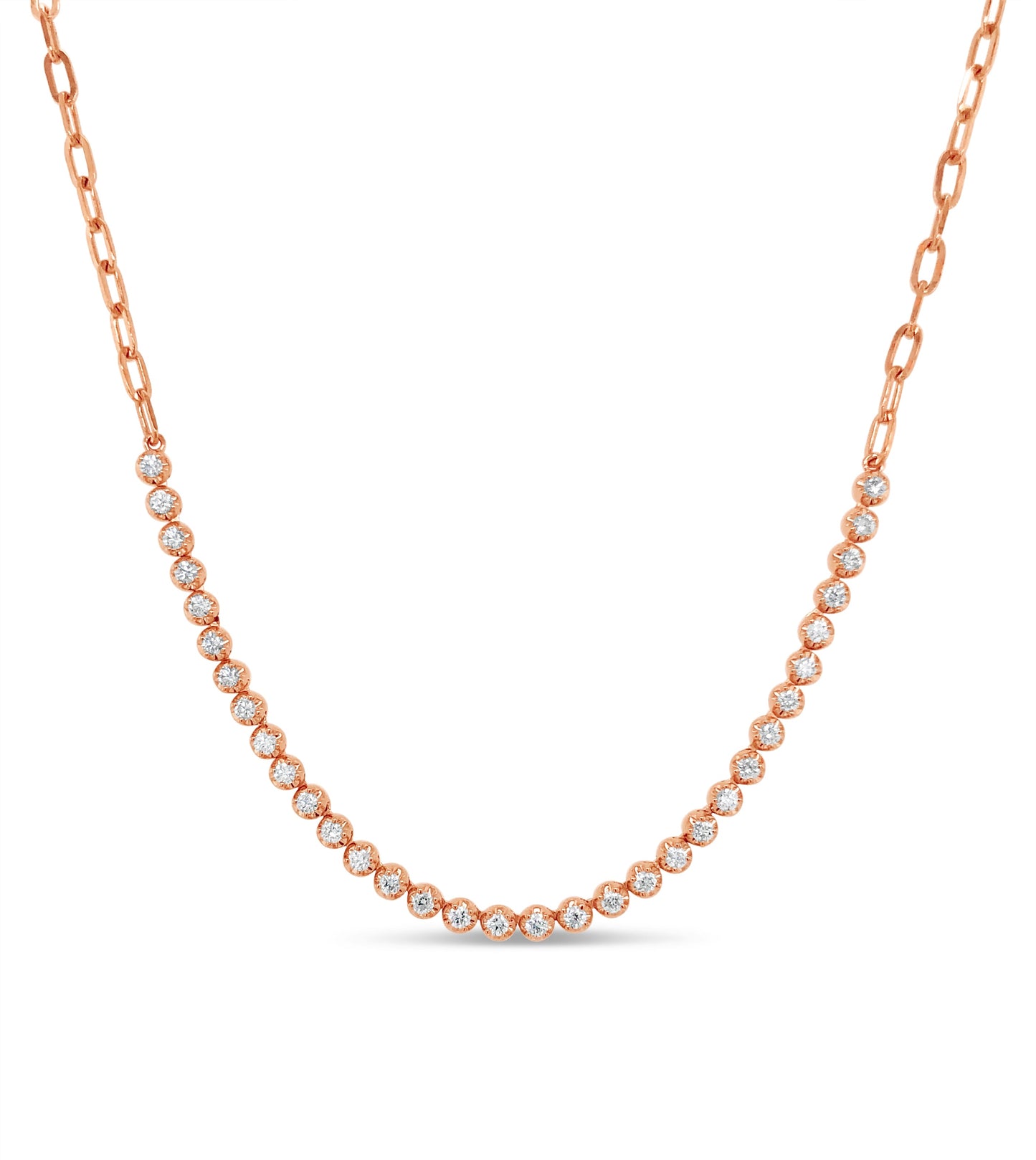 Diamond Paperclip Tennis Necklace
