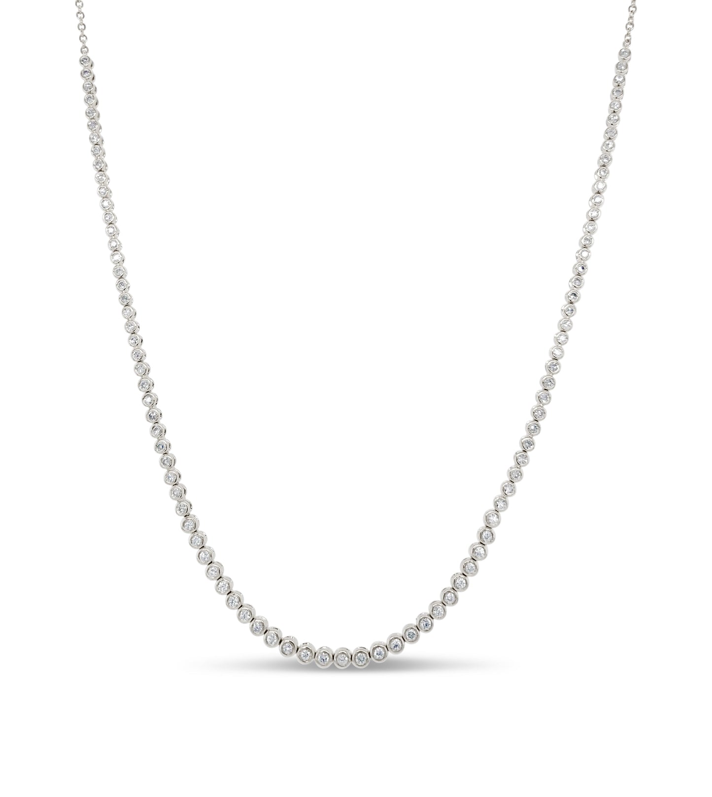 Diamond Bezel Tennis Necklace