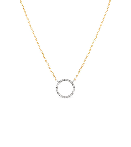 Diamond Open Circle Necklace