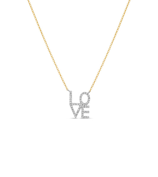 Diamond Love Block Necklace