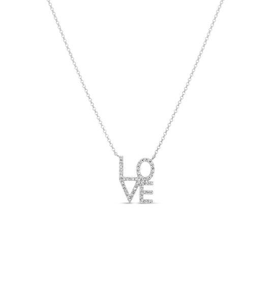 Diamond Love Block Necklace