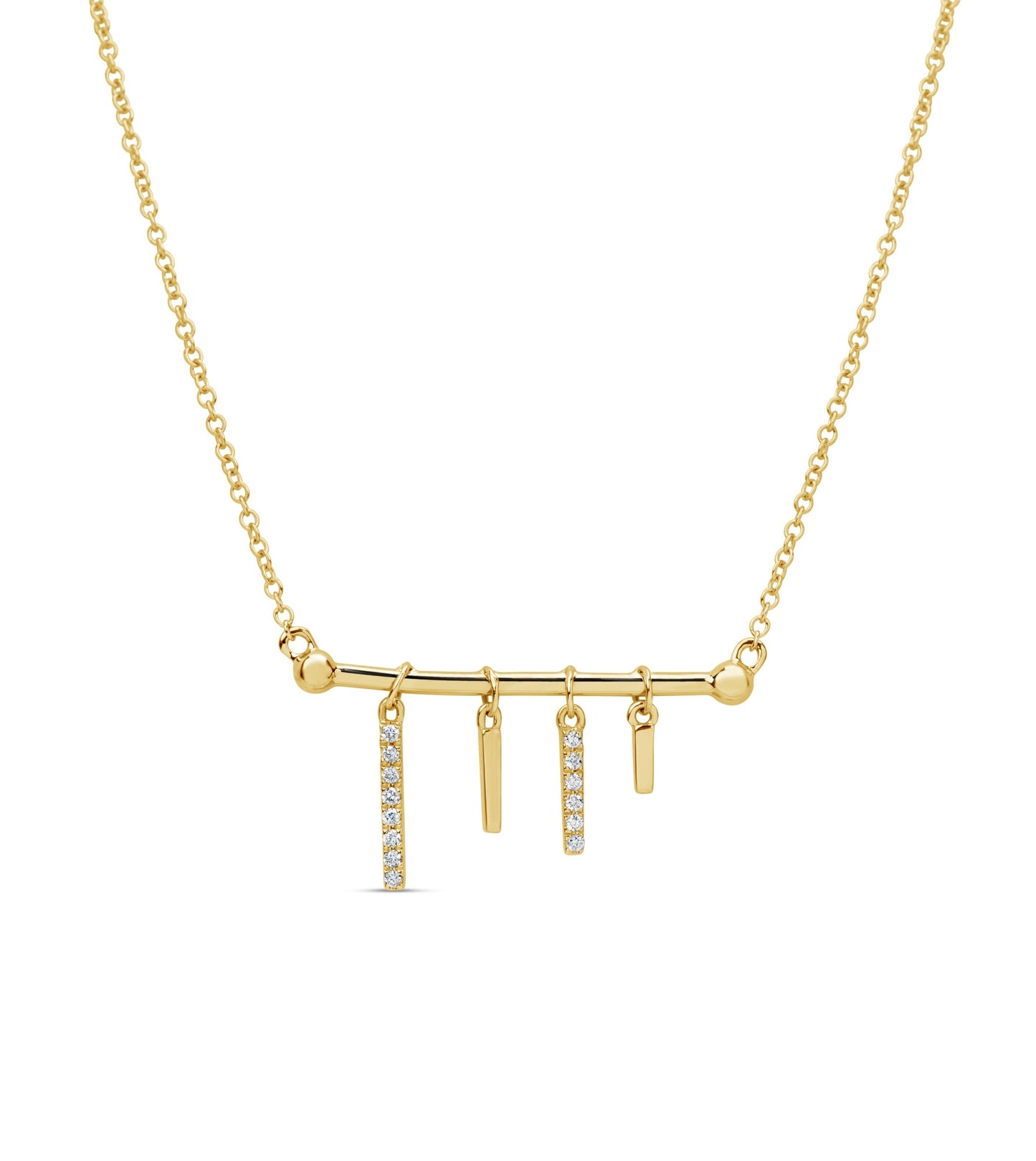 Diamond Bar Charm Necklace