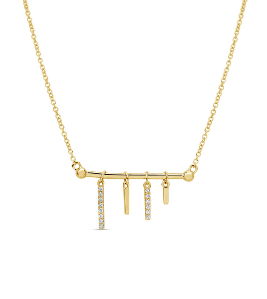Diamond Bar Charm Necklace
