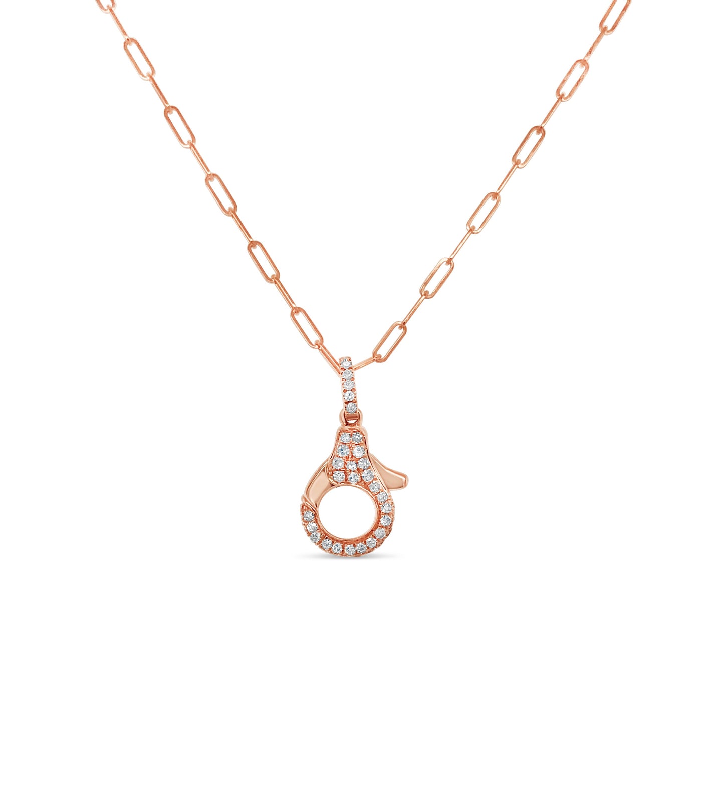 Diamond Lobster Clasp Paperclip Necklace