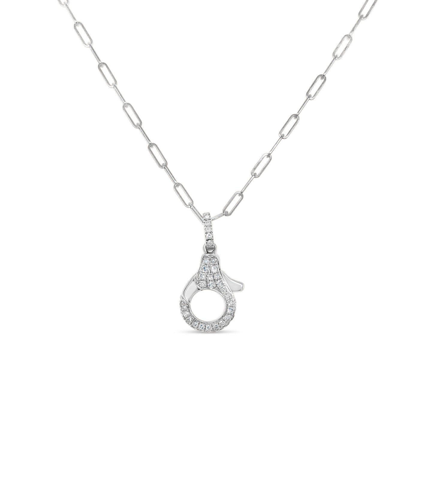 Diamond Lobster Clasp Paperclip Necklace