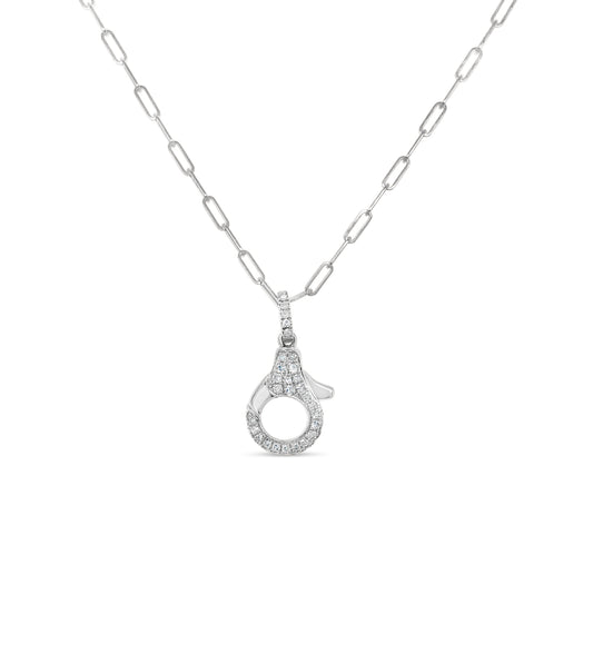 Diamond Lobster Clasp Paperclip Necklace