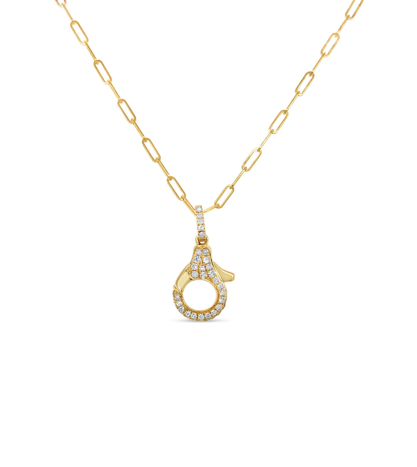 Diamond Lobster Clasp Paperclip Necklace