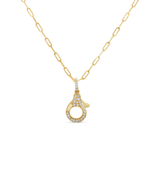 Diamond Lobster Clasp Paperclip Necklace