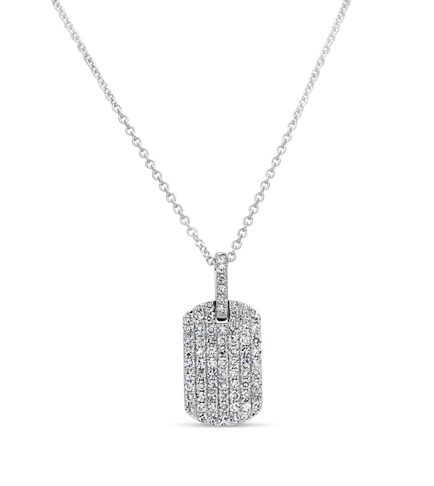 Diamond Dog Tag Necklace