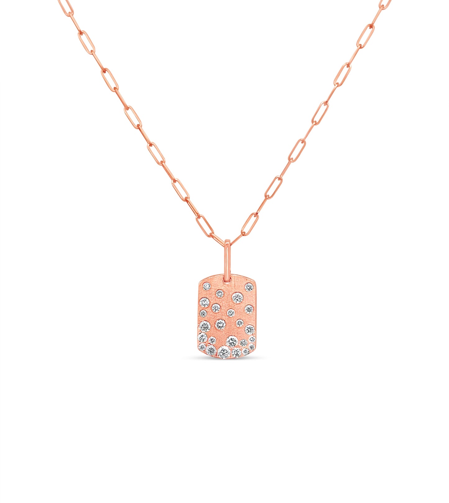 Diamond Celestial Signature Dog Tag Necklace