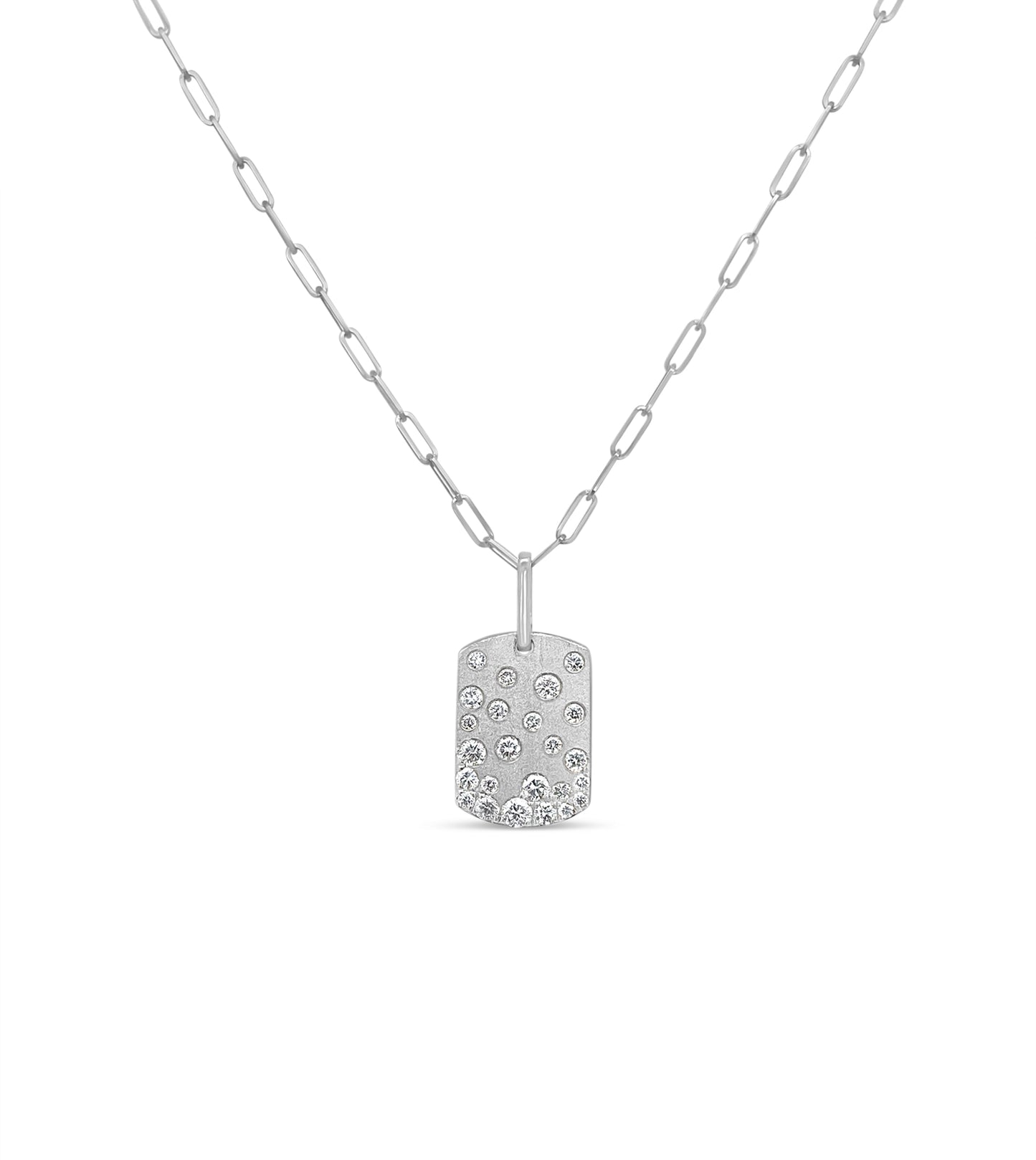 Diamond Celestial Signature Dog Tag Necklace