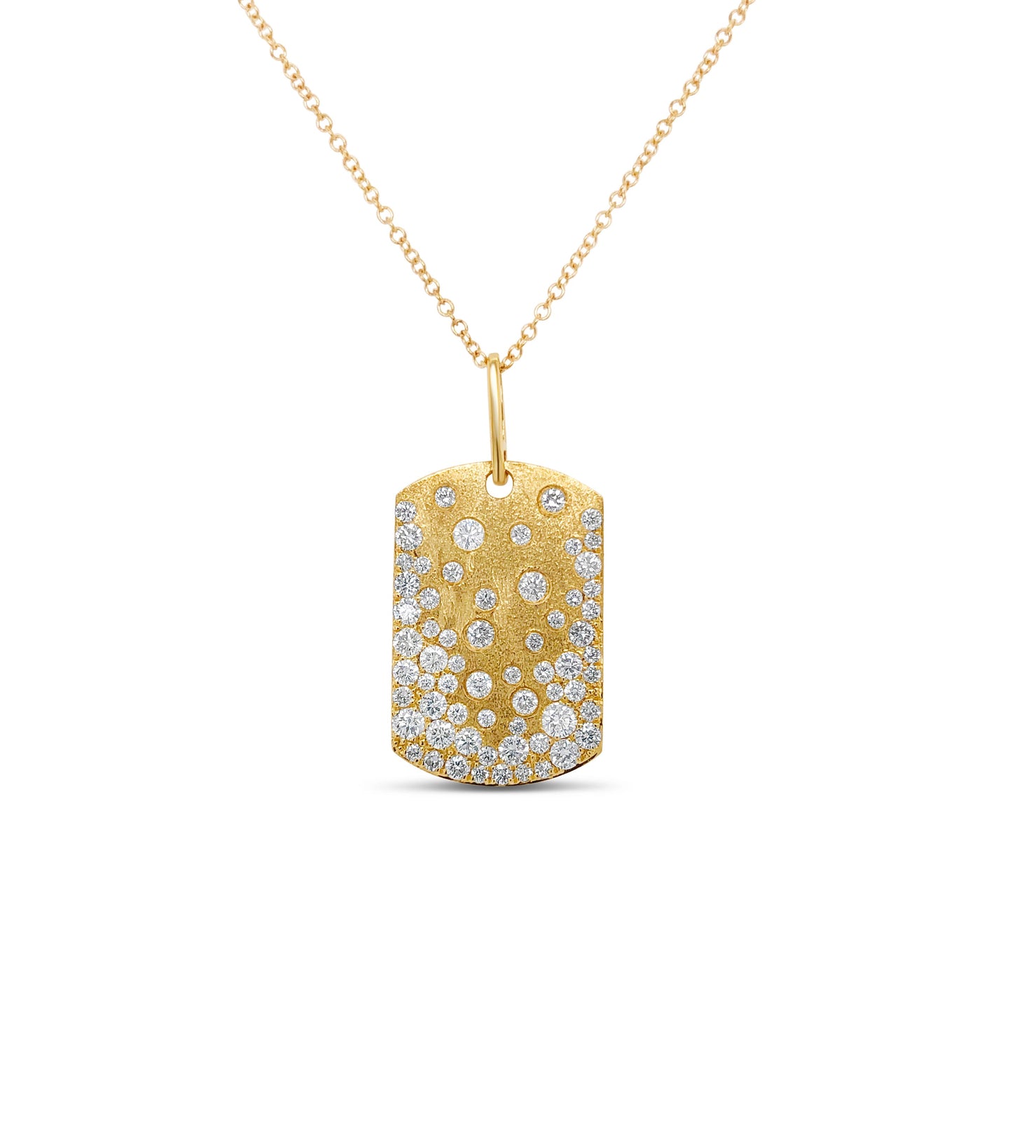 Diamond Celestial Dog Tag Bold Necklace