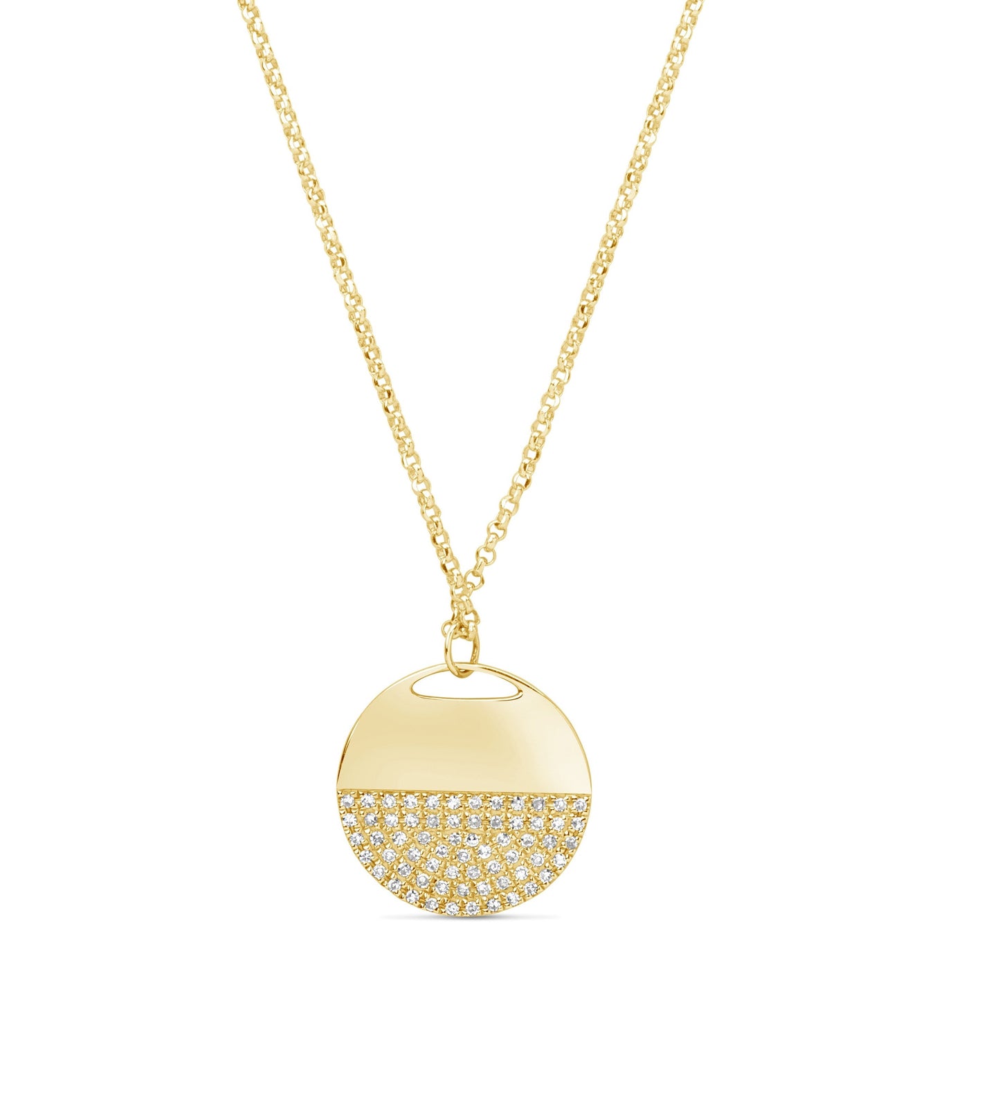 Diamond Half Disc Necklace