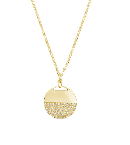 Diamond Half Disc Necklace