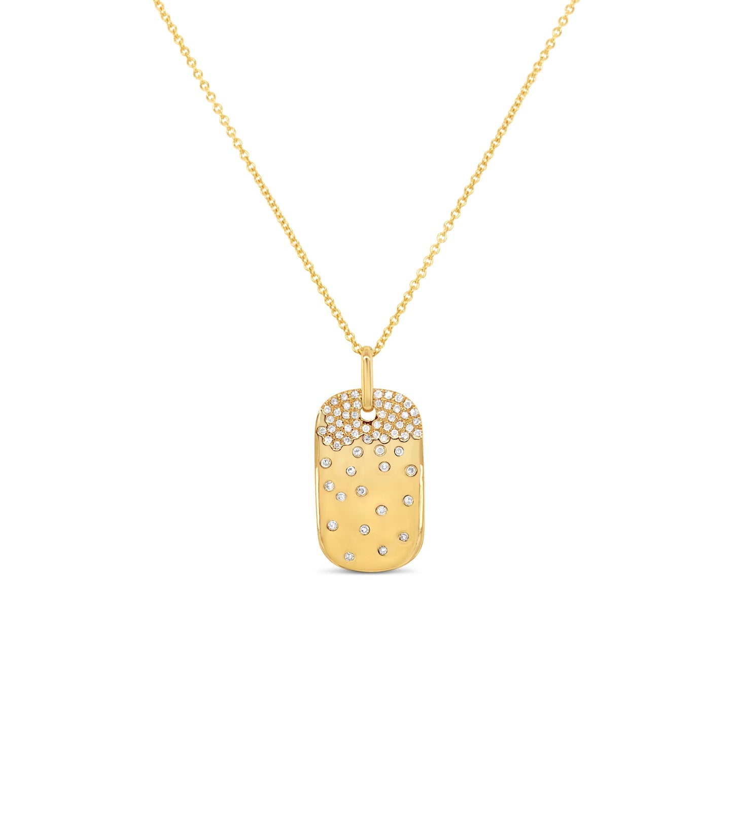 Diamond Celestial Dog Tag Necklace