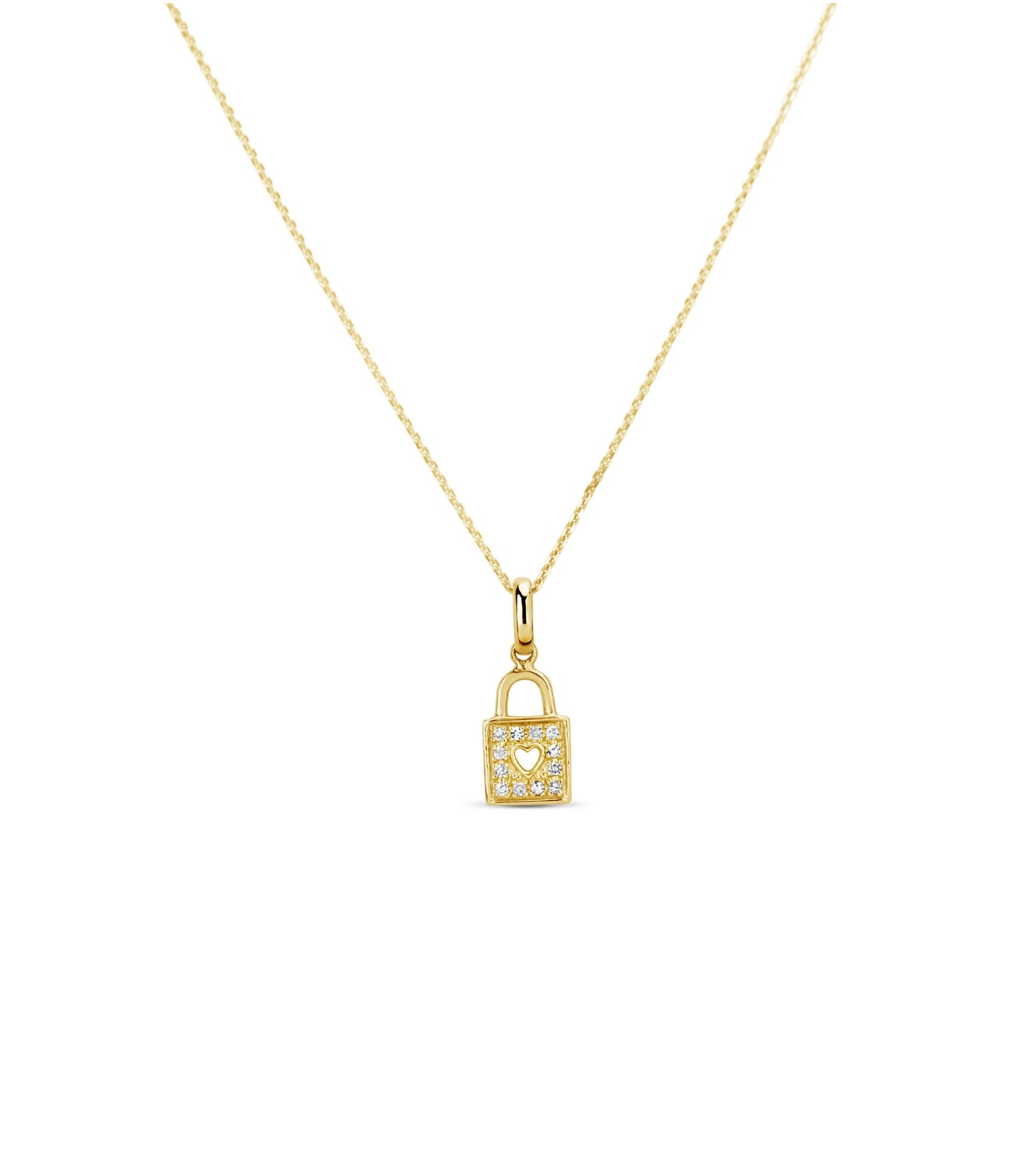 Diamond Padlock Heart Necklace