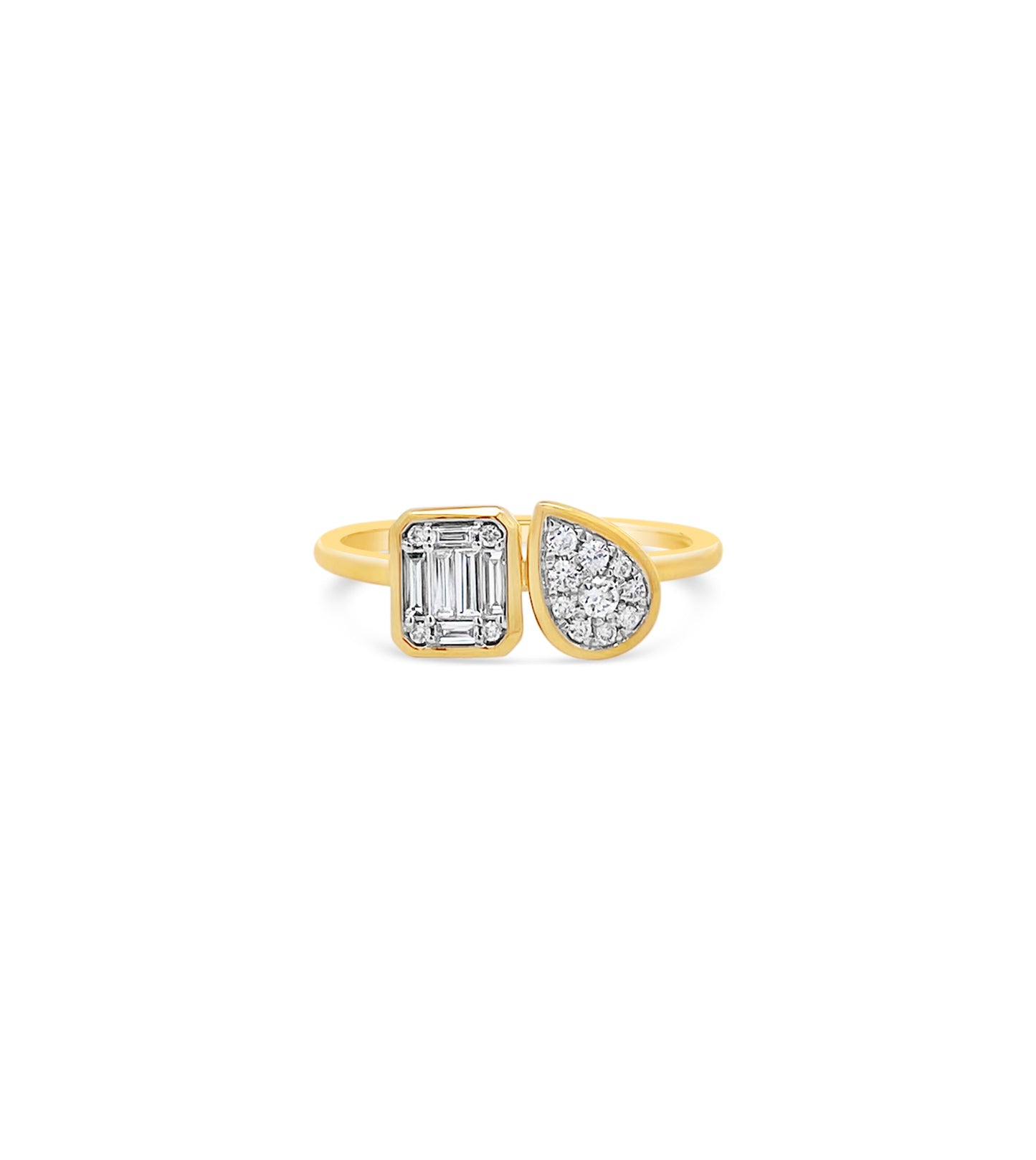 Diamond Cluster Toi et Moi Ring