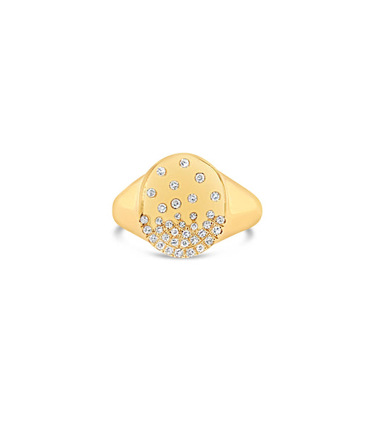 Diamond Celestial Signet Ring