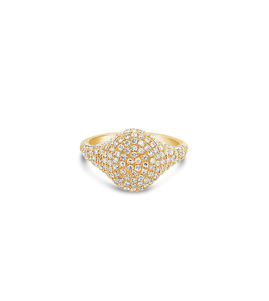 Diamond Oval Pinky Ring